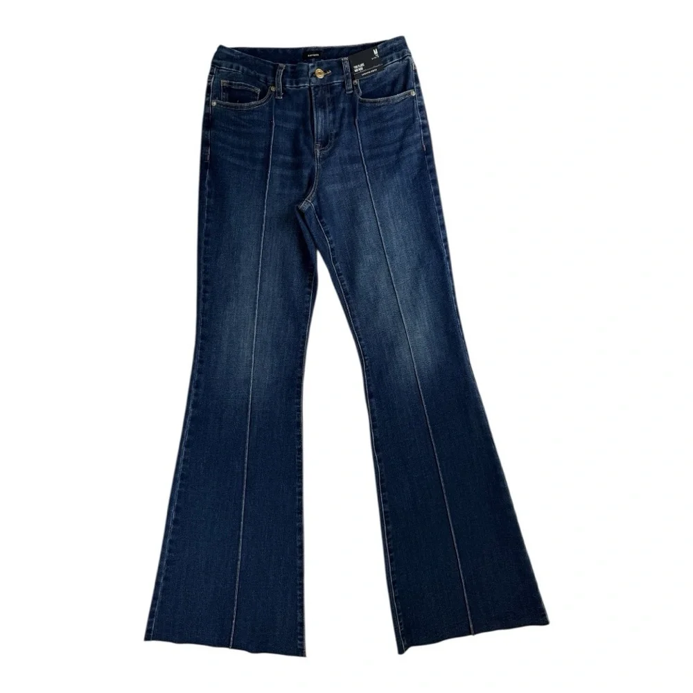 Express Y2K-inspired Flare Jeans Mid Rise Stretch Denim Size M 6/8/10